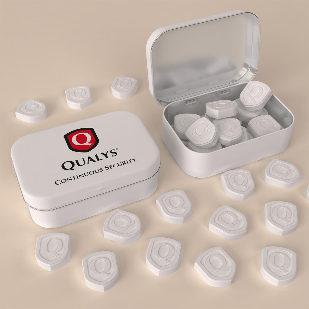 Promotional mints moulded in shield shape Shield shaped embossed mints