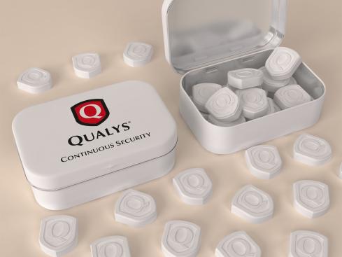 Shield shaped embossed mints